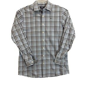 Vineyard Vines Whale XL Navy/lt Blue/ White Check Cotton Men's Shirt Button Down